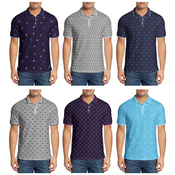 3-Pack Mens Classic Collared Polka Dot Cotton Athletic Summer Short Sleeve Shirt - Picture 15 of 16